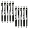 Pentel Gel Ink Energel Knock Ballpoint Silver 10 Pens Pen, 0.3mm, Body, BLN73-A, Black,