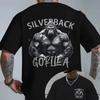Мужская футболка из 100% хлопка Gorilla в ретро-хип-хоп стиле для фитнеса и бодибилдинга, черная