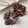 Elegant Women Hair Accessories Chiffon Casual 2pcs Leopard Print Scrunchies Hair Tie Rope Hair Band Ponytail Holder