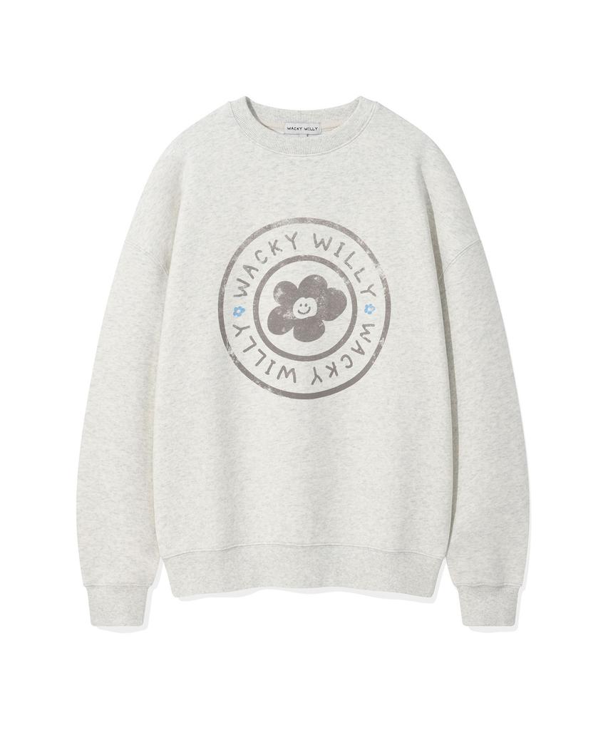 WACKY WILLY Women'S Lily Circle Graphic Sweatshirt Oatmeal