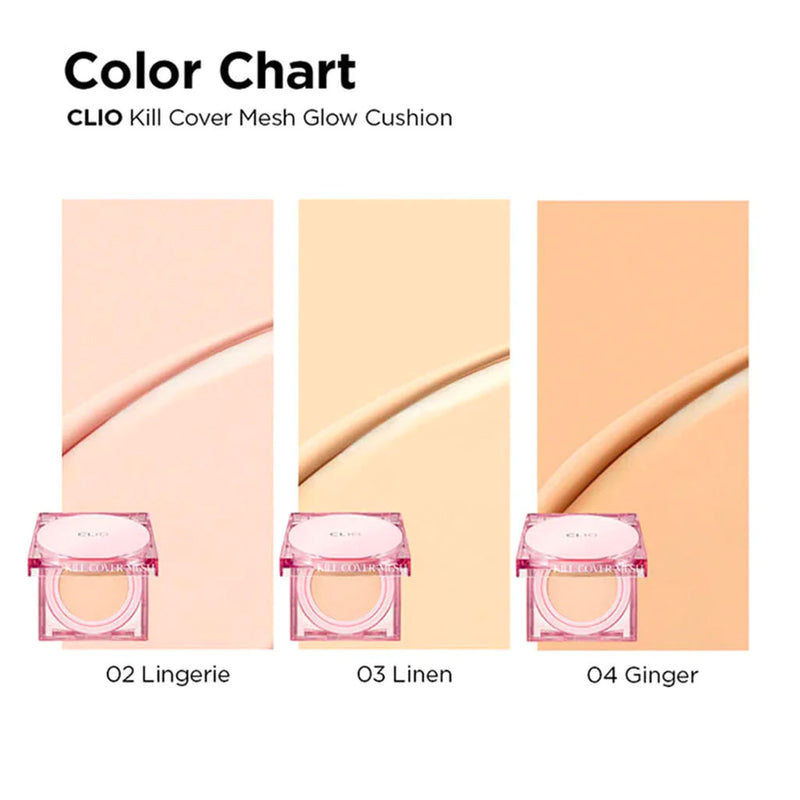 Clio Kill Cover Mesh Glow Cushion Set 15g+15g Refill SPF50 + / PA +++ 4-BO Ginger