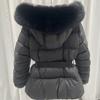 Winter short waist padded jacket women's big fur collar hooded padded jacket slim and thin women's jacket one piece