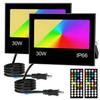 30W RGB Floodlight, Color Light, RGB + 2700K Warm Light, 3000lm, Perfect for Holidays and Everyday Lighting, IP66 Waterproof, Dimmable, 16 Colors, 8