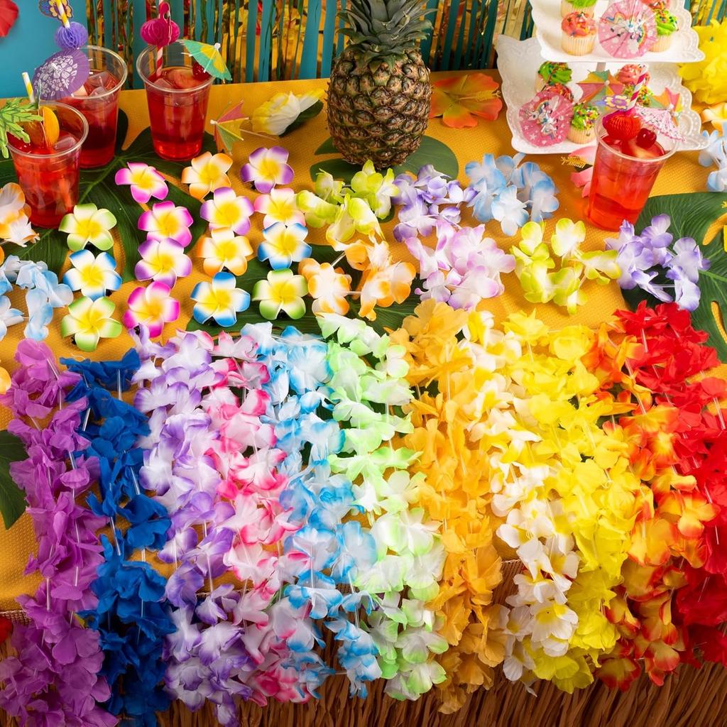 5Pcs Bulk Tropical Artificial Flowers Hawaiian Beach Favors Summer Wedding Decoration Birthday Party Supplies Garland Ornament