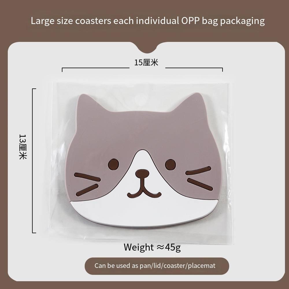 Non-slip Hot Drink Insulated Pad New Cartoon Cat Shaped Tea Mat Cup Holder Mat Coffee Coaster Stand Kitchen Accessories