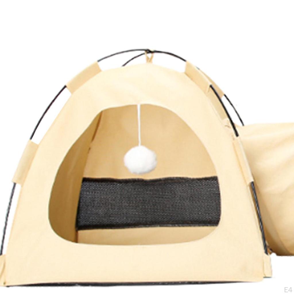 Cat Tent Tunnel Anti Slip Ventilated with Play Ball Portable Hideaway for Indoor Outdoor Small