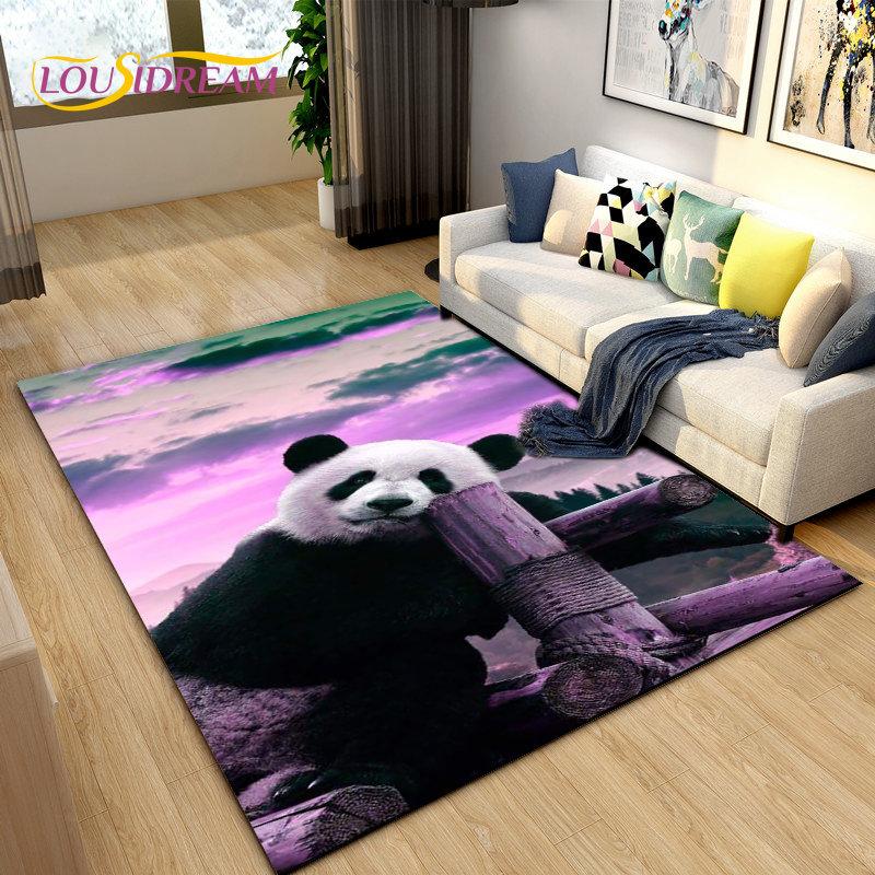 3D Cartoon Cute Panda Area Rug,Carpet Rug for Living Room Children's Room Decoration,Kid Play Crawl Soft Non-slip Floor Mat Gift