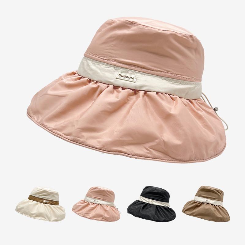 Casual Sun Protection Hat With Big Brim For Summer Outdoor Travel And Face Slimming