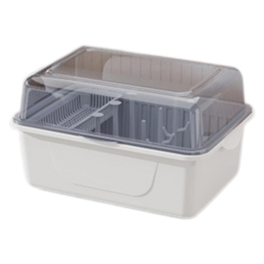 FALOFALO Baby Bottle Set of 6 with Clear Large Great Gift Rack, Box-Shaped, Supports, Lid, Dustproof, Hygienic, Drying, Storage, Capacity,