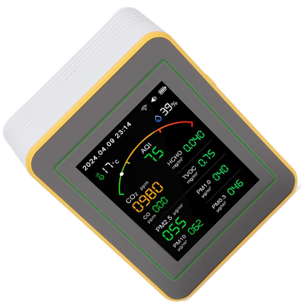 Air Quality Detector 15 In 1 WIFI APP Control CO2 HCHO TVOC PM0.3 PM1.0 PM2.5 PM10 Temperature