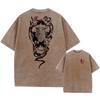 Attack On Titan Anime Acid Washed T Shirt 100% Cotton Short Sleeves Streetwear Tops Vintage Manga Fashion Oversized Tees for Men