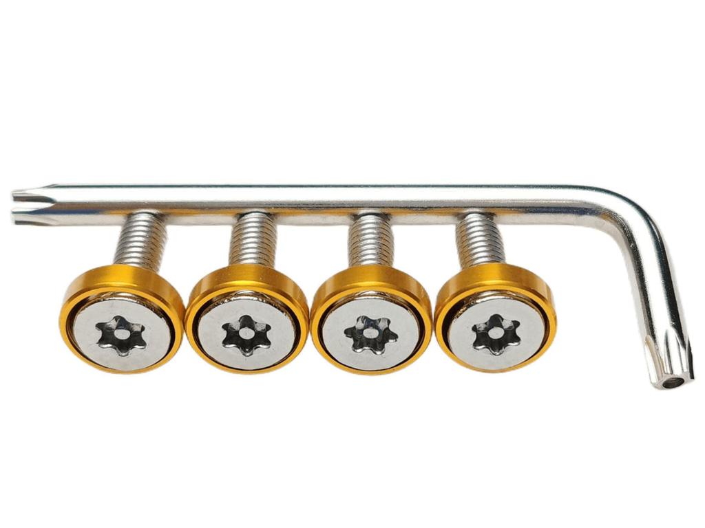 Болт для номерного знака автомобиля Kuroobaa, противоугонный винт M6 (золото)