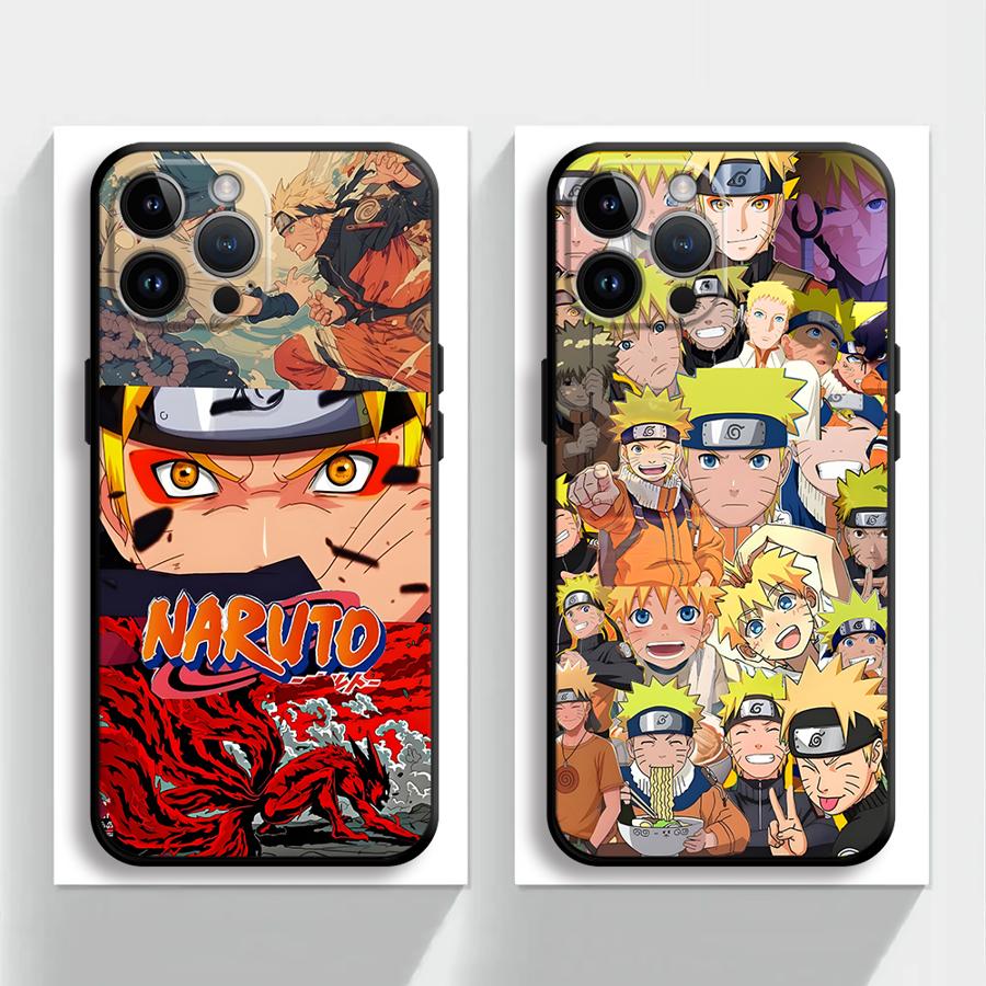 Handsome Uzumaki N-Narutos Case for iPhone XS Max XR 7 8 15 16 14 Plus 13 12 11 Pro Max Black Soft Phone Cover