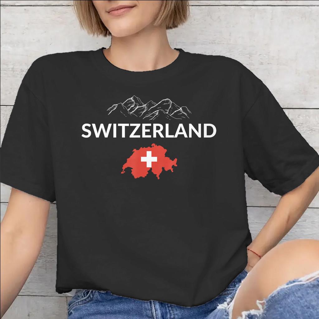 Swiss Switzerland Flag Accessories Unisex T Shirt Pure Cotton Tee Graphic Printed Tshirt Clothing