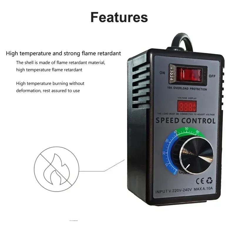 Electronic Voltage Regulator 110V or 220V AC Motor Speed Controller LED Temperature and Light Regulation US EUR UK AUS Plug