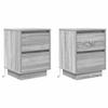 VidaXL Bedside Tables with LED Lights 2pcs Sonoma Grey 38x34x50 Cm, Nightstand, Bed Table, Side Table, 861294