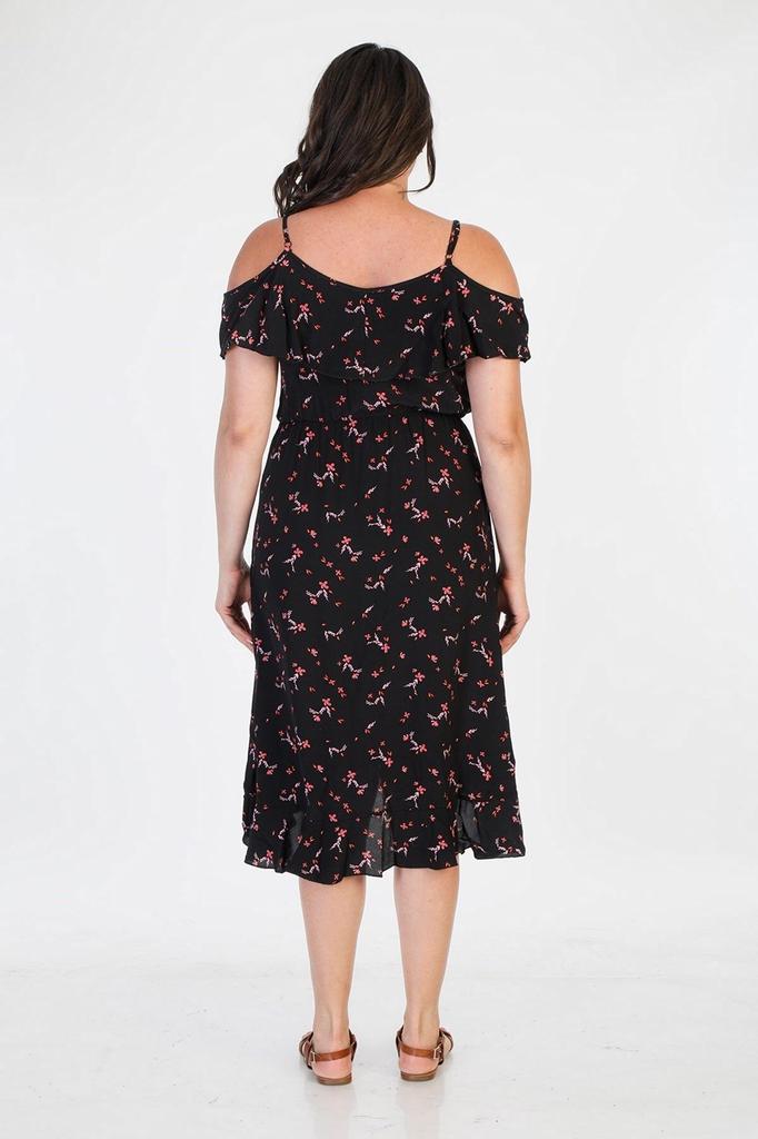 Женское платье большого размера с воланами