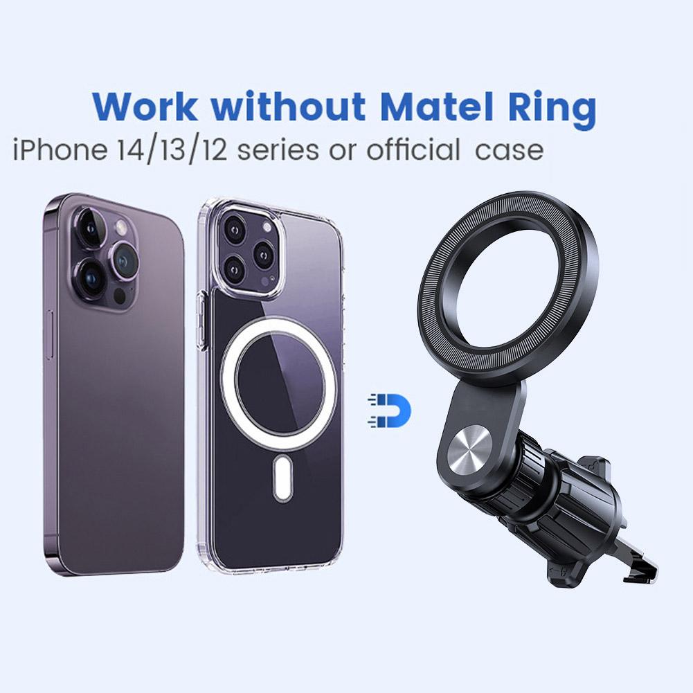 Магнитный автомобильный держатель для телефона на приборную панель автомобиля, центральная консоль, крепление для телефона, Air Clip Support, черный Unive N0E8