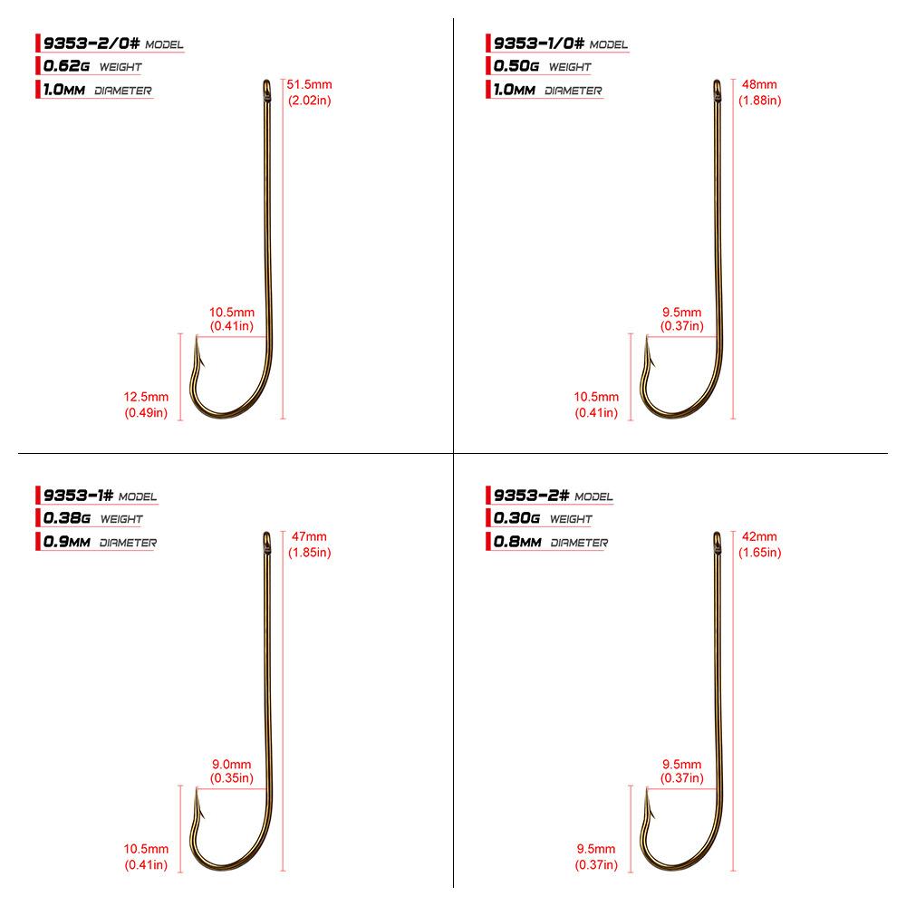 Crucian Carp Hook Has Barbs 100pcs/box Long Handle Sleeve Hook