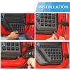 TESIN Metal Car Front Rear Door Storage Box Door Side Insert Organizer Box Pockets for Jeep Wrangler JK 2/4 Door 2011-2017