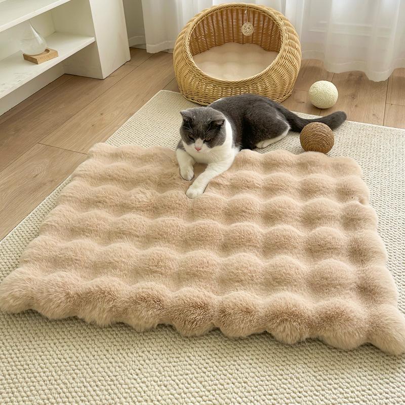 All-Season Luxury Cat Dog Nest Plush Cushion Blanket Soft Oxford Cloth Printed Warm Mat for Cat Cage High Quality Pet Mat