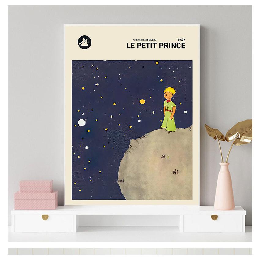 Prints Nursery Wall Art Canvas Painting Le Petit Prince Book Cover Poster Kids Room Wall Decor The Little Prince French Version