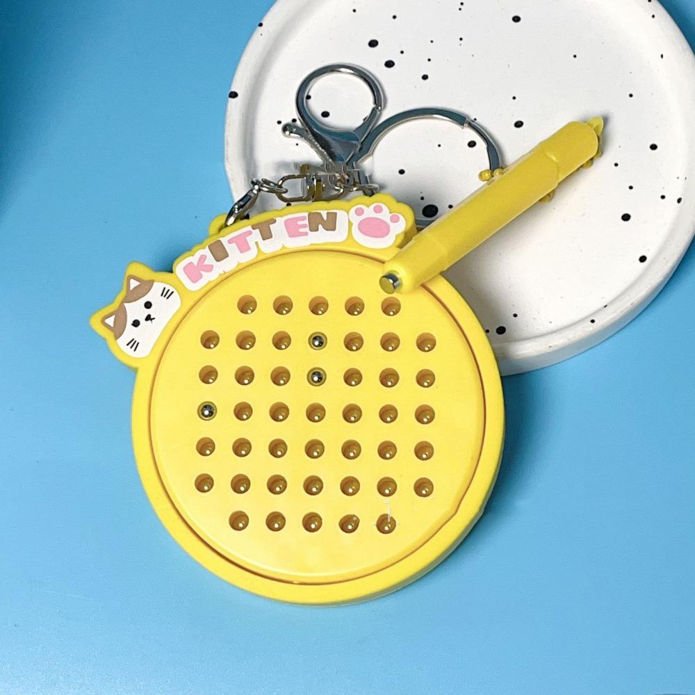 DIY Magnetic Drawing Board Keyring Kitten Cartoon Cat Pendant Mini Funny Keychain  Party Toy