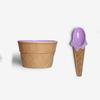 Kids Child Cartoon Cone Ice Cream Bowl Spoon Dessertware
