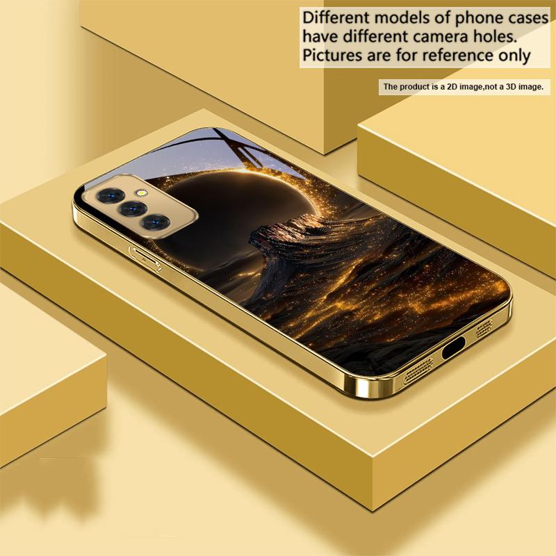 Дикая природа вен Для Samsung A 31 32 A33 A34 35 14 A15 13 16 25 26 50 52 53 54 55 56 70 71 72 73 Золотой стеклянный чехол для телефона