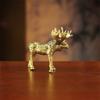 Versatile Mini Brass Statue Miniature Size Brass Ornament Elk Animal Craft  Tabletop Decoration