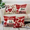 Valentine's Day Love Heart Print Home Decor Pillowcase Bedroom Living Room Sofa Decoration Polyester Cushion Cover with Zipper