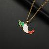  Drip Oil Mexico Map Necklace For Women Stainless Steel Gold Silver Color Charm Fashion Mexican Flag Pendant Jewelry Gift