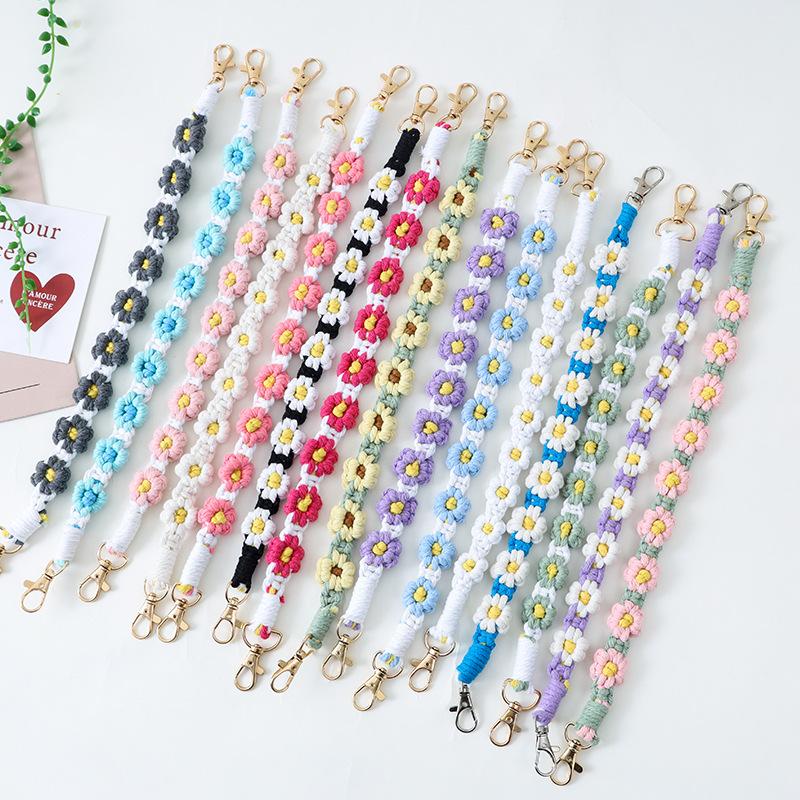 Nordic Style Hand-woven Small Daisies Cute Flowers Stanley Water Cup with Water Cup Rope Cup Cover Silicone Ring