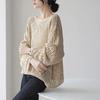 French Gentle Style Hollow Long-sleeved Sweater Women's Winter Lazy Style Loose Thick Sweater Trend