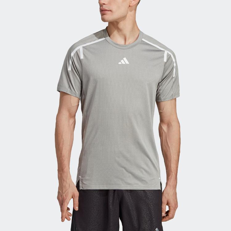 adidas Футболка для тренировок Teach Not Preach, мужская, серо-лиловая HS7508