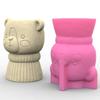 3D Медведь Цветочные горшки Формы из эпоксидной смолы Подставка для ручек Подсвечник Цементный горшок Силиконовые формы Украшения для дома