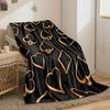 Golden outlines of card suits on a textured black background. for all seasons blanket lunch break throw gift