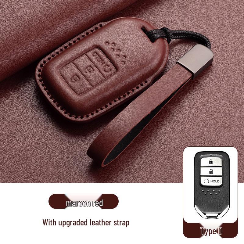 Stylish Key Cover for Eleventh Gen Civic, New CR-V, Accord, XR-V, Crown, HR-V, Xingge, and Haoying - Brown