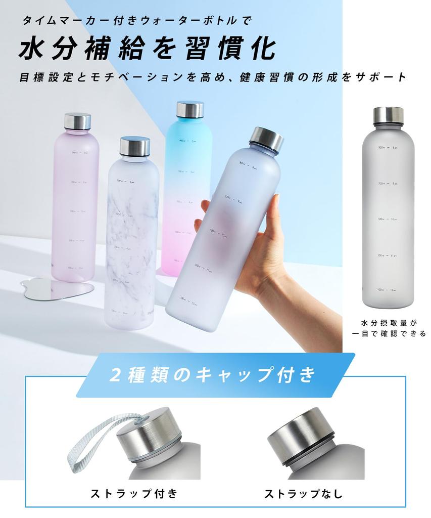 Бутылка для воды с маркером Time 1 Grey [TRIP.INN], литр, легкая, стильная,