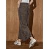 Coolhut High-Waisted Casual Plaid Wide-Leg Pants for Women, Retro Design, Simple and Elegant, 2025 Summer Casual Pants