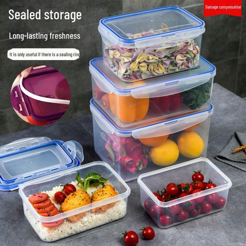 Прозрачный прямоугольный пластиковый контейнер для хранения продуктов с герметичной крышкой для холодильников и кухонь
