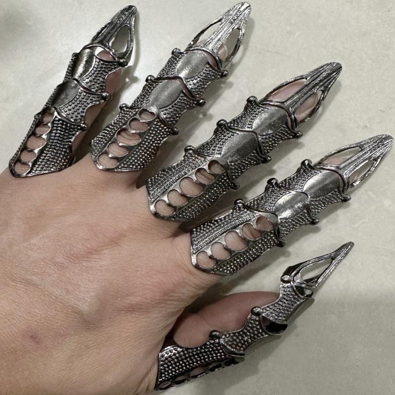 Перчатки Harajuku Dark Tech Bionic Robot с регулируемыми кольцами брони