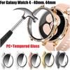 Стекло+Чехол для Samsung Galaxy watch 4 44мм 40мм Аксессуары Блестящий Алмазный PC бампер Корпус +Защитное стекло Чехол для Galaxy watch4