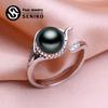Natural Freshwater Pearl Rings For Women Fashion Female Cubic Zirconia CZ Ring Pearl Jewelry Adjustable Ring
