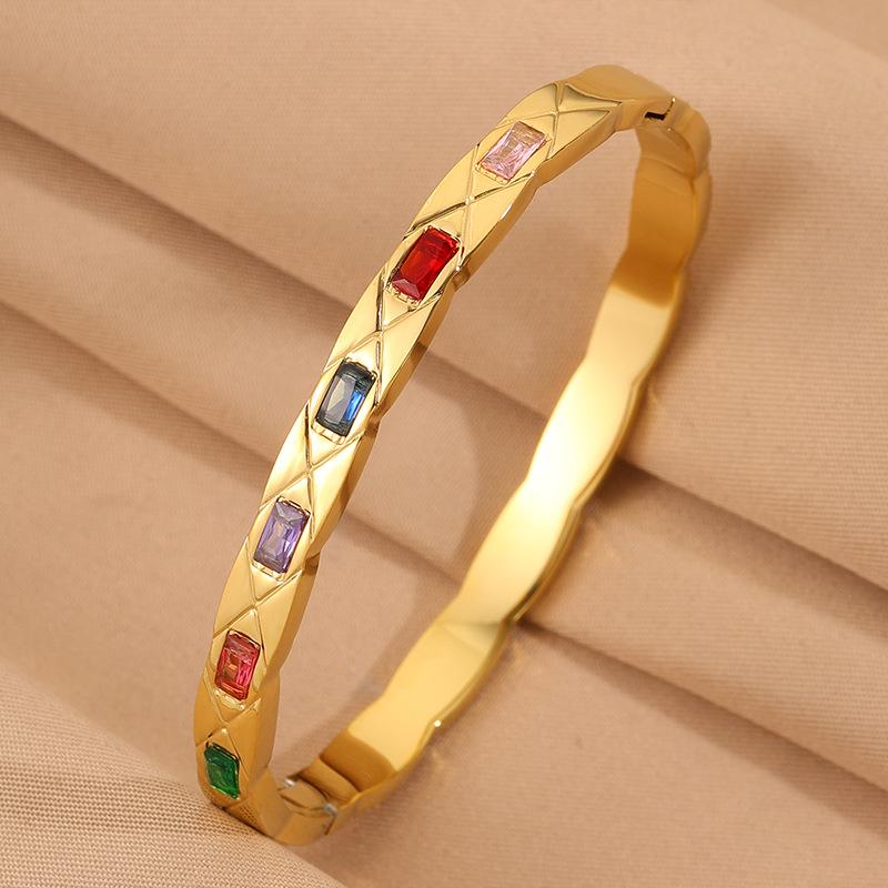 Scratched Light Luxurious Open Bracelet Women's Irregular Style Versatile Bracelet