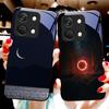 Космическая планета для OnePlus Nord 3 5 6T 7 Pro 8 12 10T Reno8 Lite 5G 10R Nord N30 Чехол для телефона из закаленного стекла с твердым корпусом Черный
