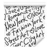 White Typography Wallpaper New York for Living Room and Bedroom 50x1000