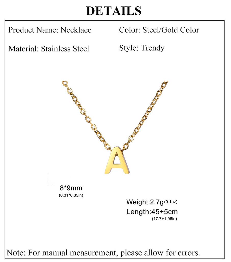 Cazador Stainless Steel A-Z Initial Letter Necklace for Women Alphabet Choker Chain Jewelry Birthday Gifts New Trend 2026