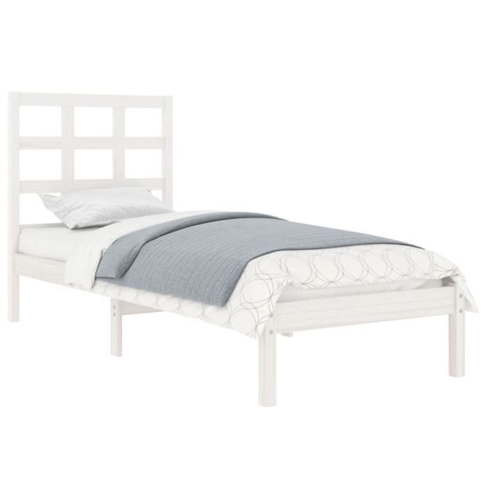 VidaXL Bed Frames White Solid Wood 90x190 Cm Single 3105436