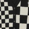 Vans Checkerboard Logo Embroidered Short Button Long Sleeve Sweater Women Sweater Black White VN00042MBLK